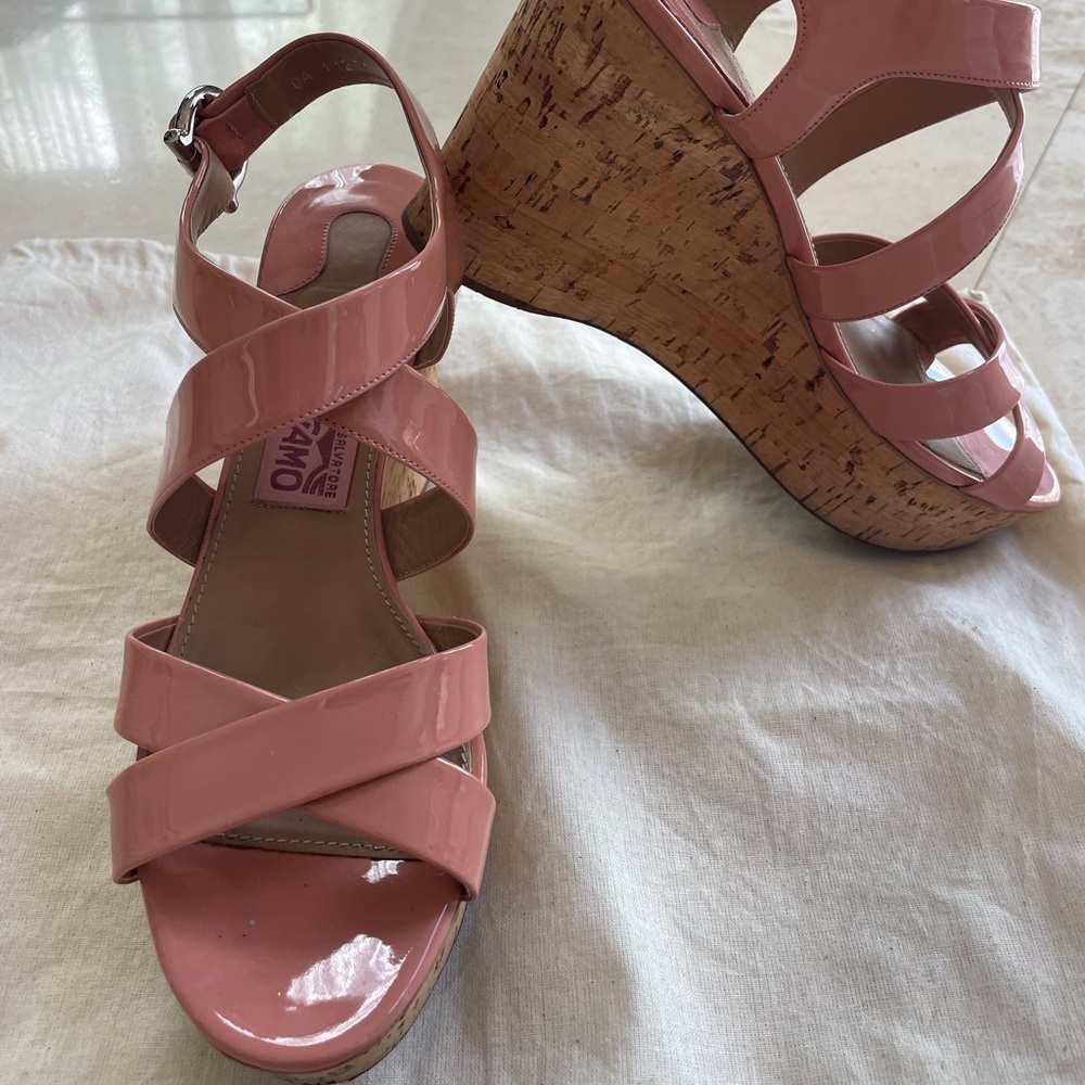 Salvatore Ferragamo Perry leather wedge